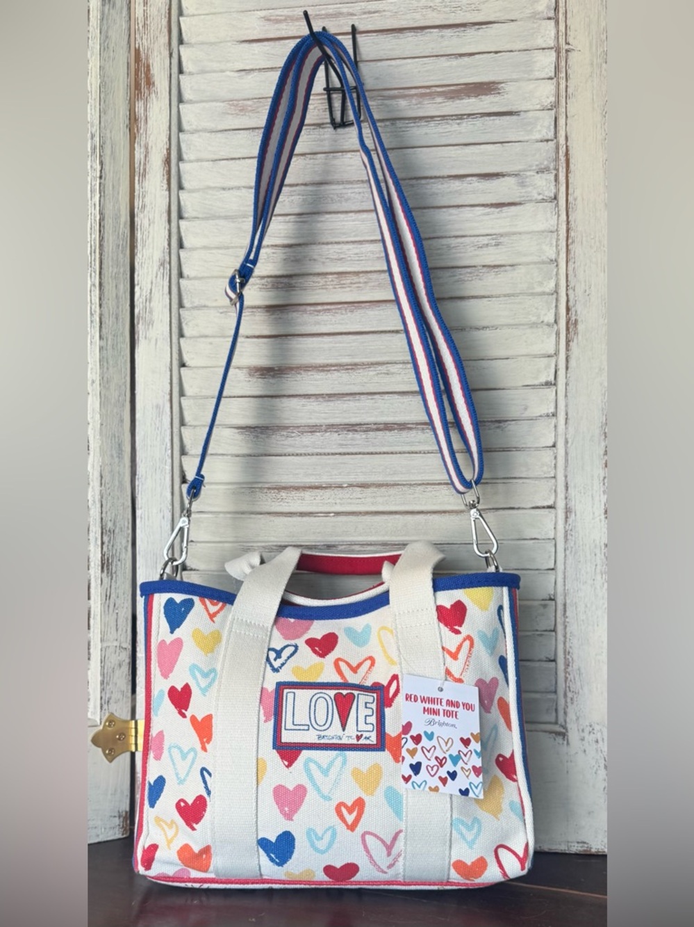 Brighton Red White and You Mini Tote NWT Hearts Love